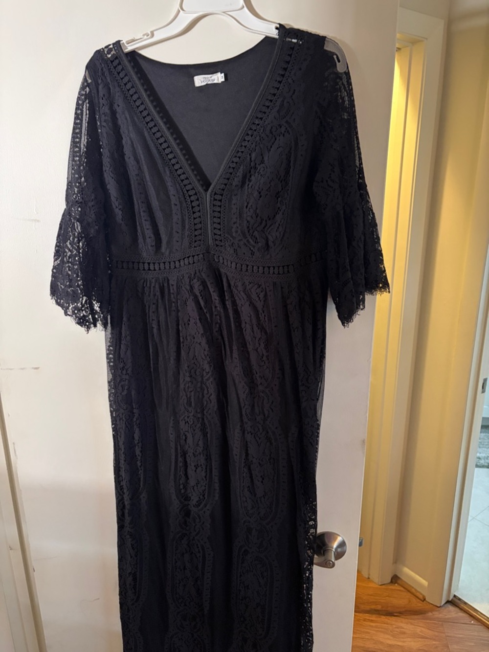 Black Lace V-Neck Women’s Dress